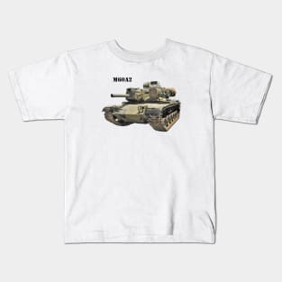 M60A2_blk_txt2 Kids T-Shirt